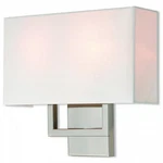 Bowery Hill 13" 2-LIGHT Metal & Fabric Wall Sconce In Brushed Nickel. Fixed Price $119.68.