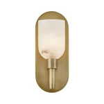 Alora Lucian 9" Wall Light WV338101VBAR Vintage Brass And Alabster Glass. Fixed Price $230.00.
