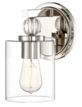 Minka Lavery Vanity Bath Light, 1 Polished Nickel Finish With Clear Glass. Fixed Price $126.75.