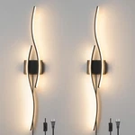Daunton Modern Plug Wall Sconces Set Of Two, Rc 40.5IN In, Black. Fixed Price $153.35.