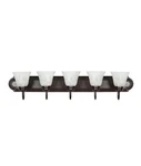 Sunset Lighting 5-LIGHT Raceway Vanity Glass Oil Bronze F3165-44. Fixed Price $10.95.