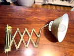 28" Mcm Industrial Faux Gold Scissor Arm, Wall Mount Swivel Swing Lamp. Fixed Price $99.95.