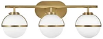Hinkley Hollis 24" Wide Heritage Brass 3-LIGHT Led Globe Bath. Fixed Price $549.00.