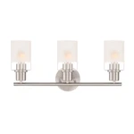 Designers Fountain Cedar Lane Light Vanity, Nickel/clear/etched D236M-3B-BN. Fixed Price $120.00.