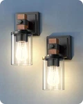 Edishine Wall Sconces Set Of 2, Farmhouse Vanity Lights Fixtures Dark Wood. Fixed Price $59.51.