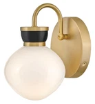 Lark 85590 Lucy 10" Tall Bathroom Sconce - Lacquered Brass / Black. Fixed Price $93.49.