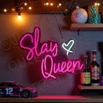 16"X13" Slay Queen Heart Led Neon Sign With Dimmer Usb Powered Light Chill Zone. Fixed Price $39.99.