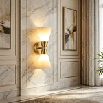 Sleek Alabaster Glass Wall Lamp Ambient Lighting Bathroom Entryway Use. Fixed Price $75.01.
