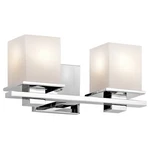 Kichler Tully 2 Light Wall Mt Bath Arm, Black/etched Cased Opal - 45150BK. Fixed Price $264.99.