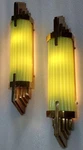 Antique Vintage Art Brass Green Glass Wall Sconce Lamp - Home Decor 1 Pc. Fixed Price $439.12.