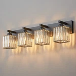 Bathroom Vanity 4 Lights Modern Black Crystal Wall Fixture Fdpby. Fixed Price $179.99.