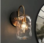 Lnc Cellar Gunmetal Gray 1-LIGHT Wall Sconce Modern Brass Mason Jar Textured. Fixed Price $69.00.