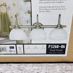Pearl Nickel Finish Bath Vanity Faux Alabaster Glass Progress Lighting -P3260-06. Fixed Price $59.94.