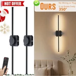 28IN Battery Wall Sconce Set 10000MAH Remote Control 350 Rotatable Led Lights. Fixed Price $52.98.
