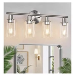 Zarbitta Brushed Nickel 3-LIGHT Vanity Fixture With Clear Glass Shade. Fixed Price $65.99.