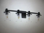Yansun 28 In. 4 Light Matte Black Industrial Modern Cylinder Vanity. Fixed Price $56.00.