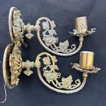 Vintage Progress Lighting Brass Wall Sconce Pair Ibew Union Made Heavy Patina. Fixed Price $199.00.