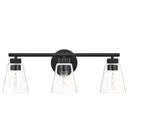 Hampton Bay Eastburn 22" 3-LIGHT Matte Black Vanity Clear Glass HD32661C3. Fixed Price $49.99.