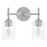 Home Decorators Ayelen 13.5 In. 2-LIGHT Brushed Nickel Bathroom Vanity. Fixed Price $29.95.
