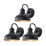 3 (1+2) Pack 7" Dome Matte Black Outdoor Gooseneck Barn Light For Farmhouse, .... Fixed Price $146.94.