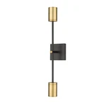 Z-lite Calumet Light 24" Wall Sconce In Matte Black/olde Brass 814-2S-MB-OBR. Fixed Price $142.00.