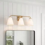 Aiwen Modern 24.02" 3-LIGHT Gold Bathroom Vanity Fixtures Frosted Cone. Fixed Price $69.50.