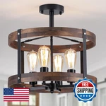 Rkucsr 4-LIGHT Large Rustic Farmhouse Flush Mount Ceiling Fixture 16.5. Fixed Price $166.92.