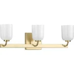 Progress Lighting Moore 3-LIGHT Satin Brass White Opal Glass Luxe Vanity. Fixed Price $44.95.