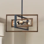 Majhoiw Farmhouse Chandelier 16" Faux Wood Grain Rustic 3-LIGHT Semi Flush. Fixed Price $99.00.