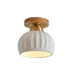Ceramic Wood Brass Semi Flush Mount Ceiling Light Vintage Hallway Fixture. Fixed Price $161.94.