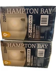Hampton Bay Obsidian 1-LIGHT Brushed Nickel Sconce Frosted Seedy Glass Shade 2PK. Fixed Price $49.99.