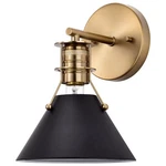 Nuvo Lighting Outpost Wall Sconce, Black/burnished Brass 60-7519. Fixed Price $97.60.