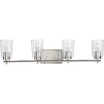Progress L.adley 32 In. 4-LIGHT Brushed Nickel Clear Glass Bathroom Vanity. Fixed Price $159.45.