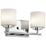 Kichler Hara Bath 2LT Halogen, Chrome, Satin Etched Cased Opal - 45501CH. Fixed Price $204.99.