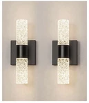 Black Wall Light, Crystal Led Sconces Lighting Set Of Two, Bathro.... Fixed Price $90.30.