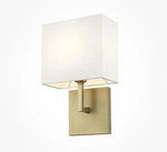 Z-lite 815-1S-RB Saxon 7" Rubbed Brass Wall Sconce With White Fabric Shade. Fixed Price $130.00.