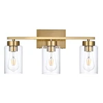 3-LIGHT Bathroom Vanity Light, Modern Brushed Gold Wall Lights With Clear Gla.... Fixed Price $81.89.
