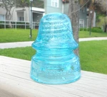 Nice Light Aqua Cd 162 Brookfield Crown Embossed Glass Insulator. Fixed Price $25.00.