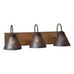 Irvin's Tinware 3 Arm Crestwood Vanity Light - Primitive Americana Color Choices. Fixed Price $349.95.