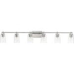 Progress Lighting Adley 48.5" 6-LIGHT Brushed Nickel W/clear Glass Vanity. Fixed Price $139.99.