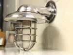 Rare Arched Pipe Nautical Aluminum Wall Sconce Outdoor Lamp Fixture With Shade. Fixed Price $95.00.