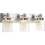 Calhoun Collection 21-5/8 In. 3-LIGHT Brushed Nickel Vanity By Progress L.. Fixed Price $74.90.