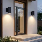 2 Pack 7'' Outdoor Wall Led Light Modern Black Porch Sconce Mount Metal Fixture. Fixed Price $56.99.