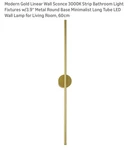 Modern Gold Led Wall Sconce Minimalist Linear Tube Light 60CM 3000K. Fixed Price $39.99.