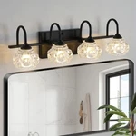 Lasaideal 23'' Vanity 4 Light Crystal Black Bathroom Mirror Wall Lamp Fixture. Fixed Price $99.99.