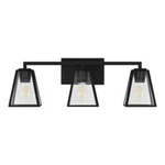 Hdc 24 In 3-LIGHT Matte Black Bathroom Vanity Clear Glass Shades. Fixed Price $189.95.