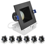 Luxrite 4 Inch Square Led Recessed Ceiling Light With J-box, 12W, 5CCT 6 Pack. Fixed Price $249.99.