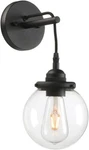 Phansthy Vintage Glass Wall Sconce, Hanging Wire Indoor Lamp, 5.9" Black. Fixed Price $80.45.