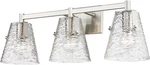Z-lite Analia 3-LIGHT Brushed Nickel Vanity Clear Ribbed Glass 1101-3V-BN. Fixed Price $83.56.