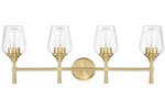 Sunset Lighting F27014-18 Four Stella Vanity Clear Glass W/ Champagne Gold. Fixed Price $79.99.